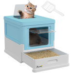 Deluxe Sky Blue Cat Litter Haven