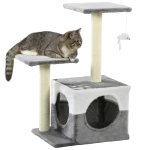 Majestic Grey Cat Retreat Tower